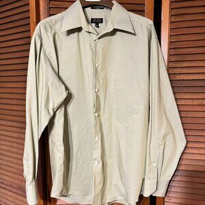 AXCESS Button Down Shirt Mens 16.5 34-35 Green Long Sleeve Cotton Dress